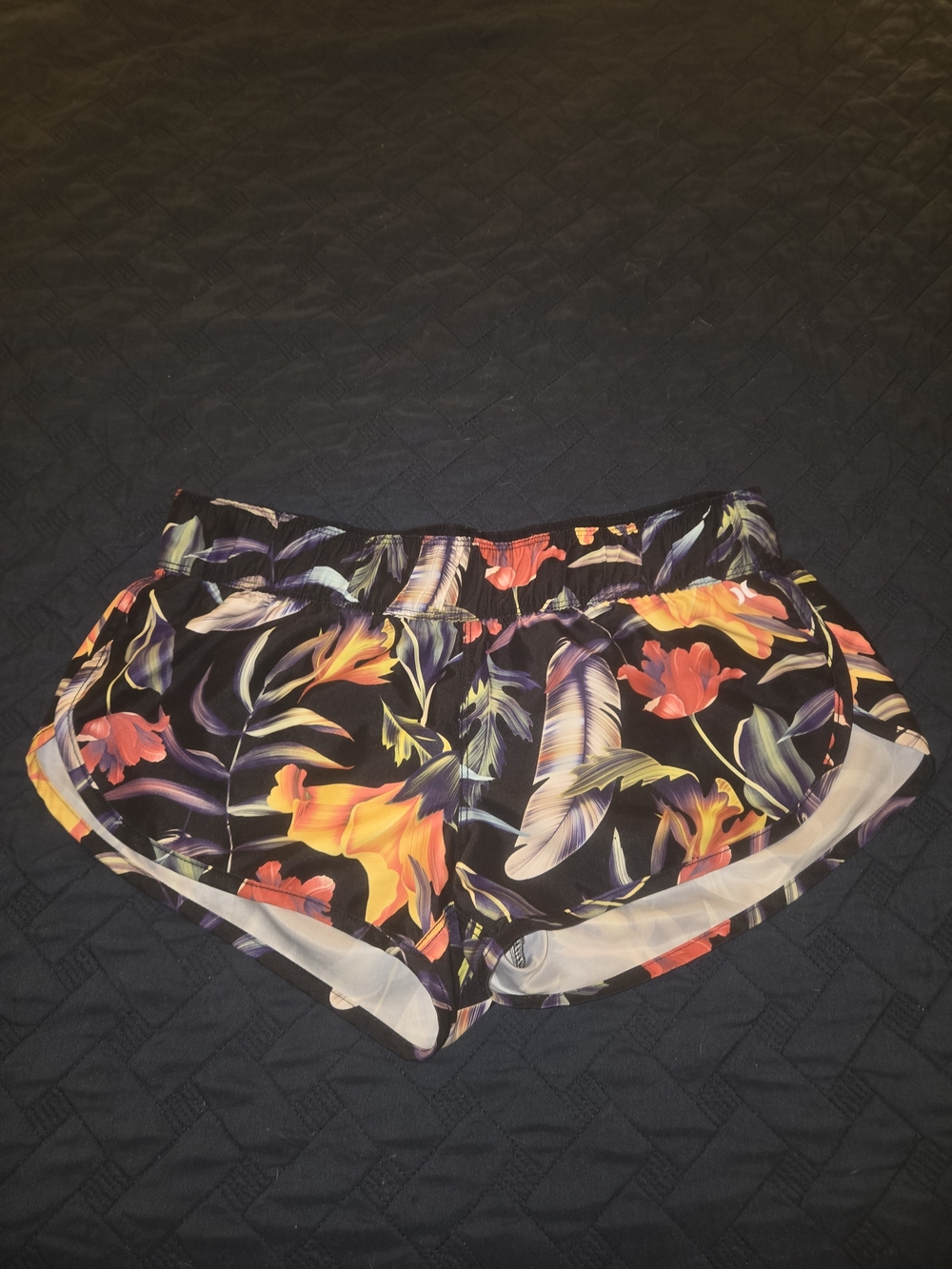 Hurley Black Tropical Floral Athletic Shorts